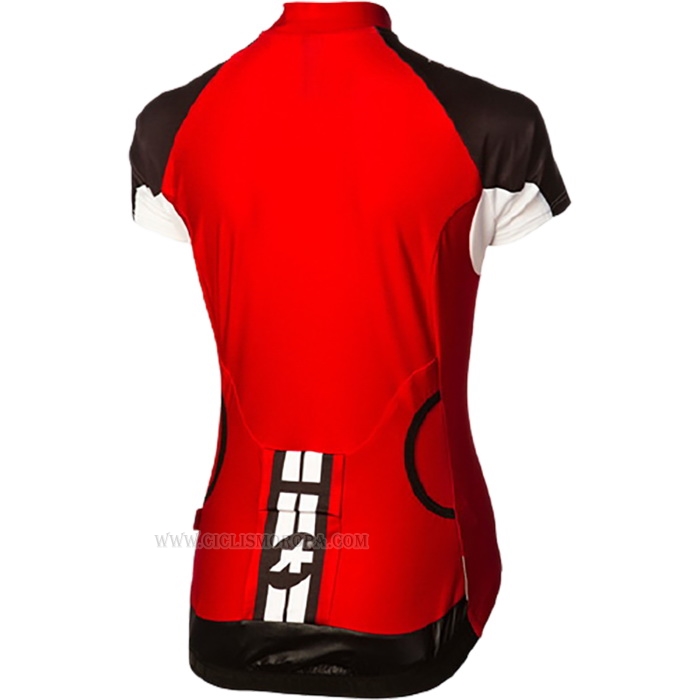 2016 Ropa Ciclismo Mujer Assos Negro Rojo Mangas Corta y Culotte Corto