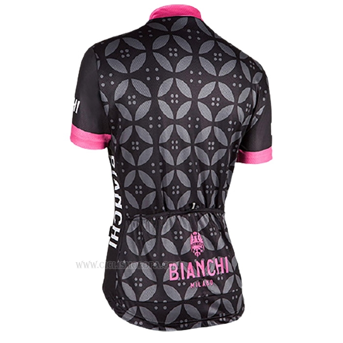 2017 Ropa Ciclismo Mujer Bianchi Rosa Mangas Corta y Culotte Corto