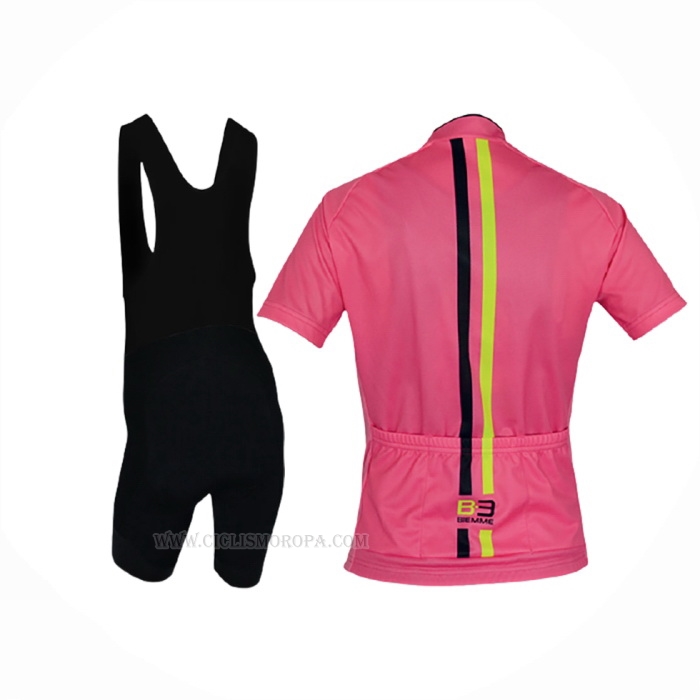 2017 Ropa Ciclismo Mujer Biemme Rosa Mangas Corta y Culotte Corto