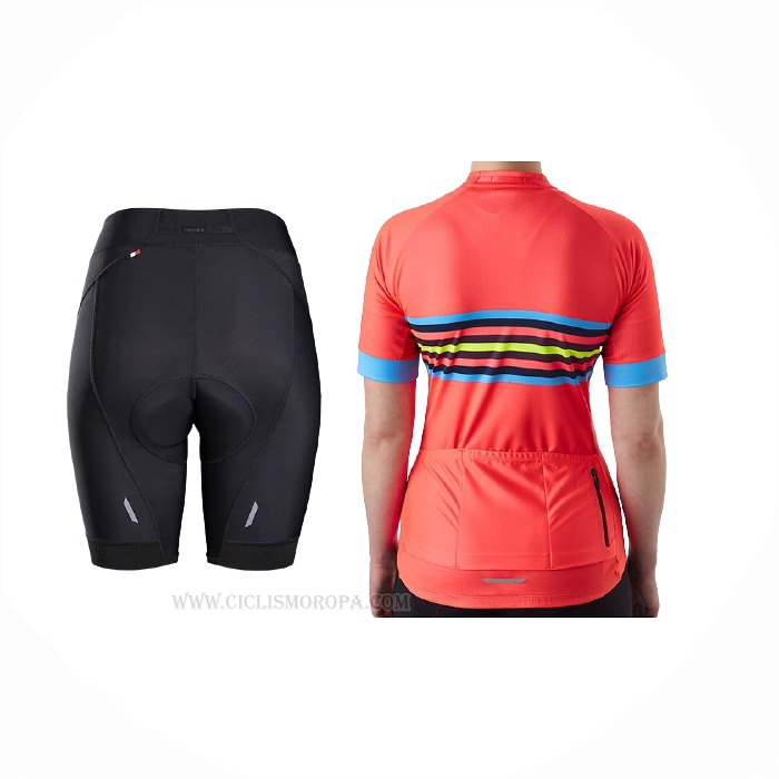 2021 Ropa Ciclismo Mujer Bontrage Naranja Mangas Corta y Culotte Corto