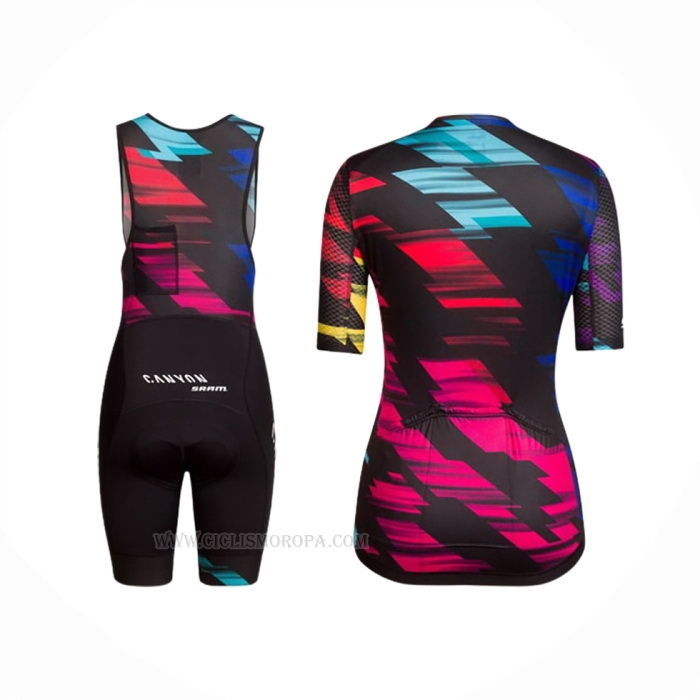 2016 Ropa Ciclismo Mujer Canyon Negro Rojo Mangas Corta y Culotte Corto
