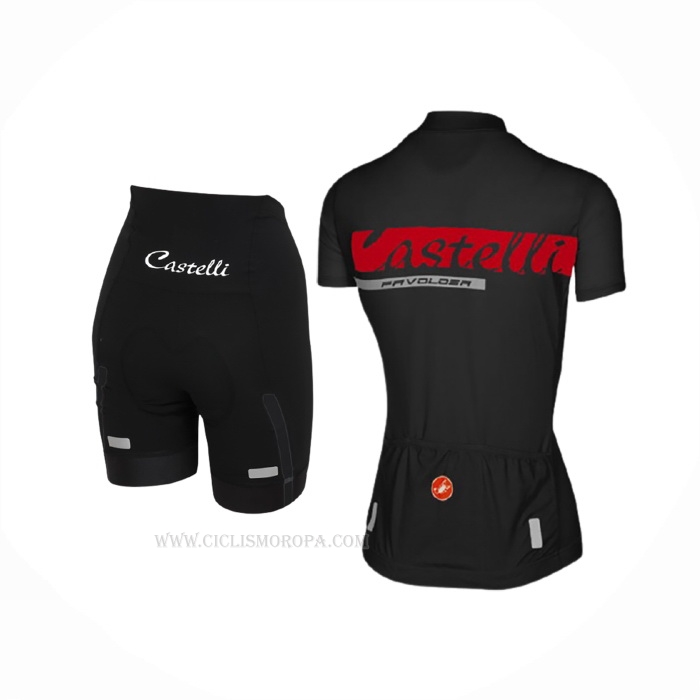 2017 Ropa Ciclismo Mujer Castelli Negro Mangas Corta y Culotte Corto