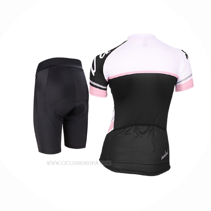 2017 Ropa Ciclismo Mujer Nalini Blanco Negro Mangas Corta y Culotte Corto