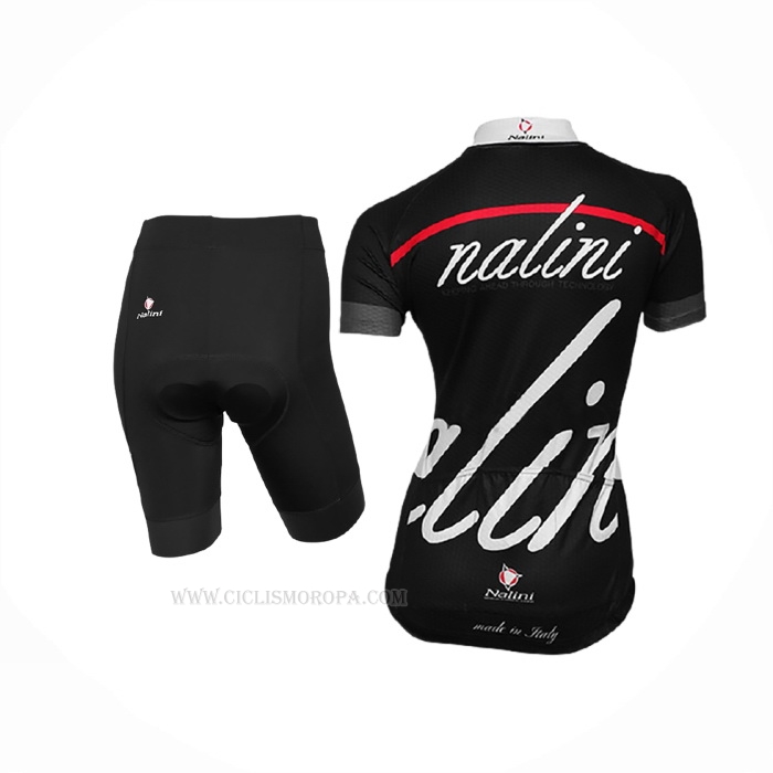 2017 Ropa Ciclismo Mujer Nalini Negro Mangas Corta y Culotte Corto