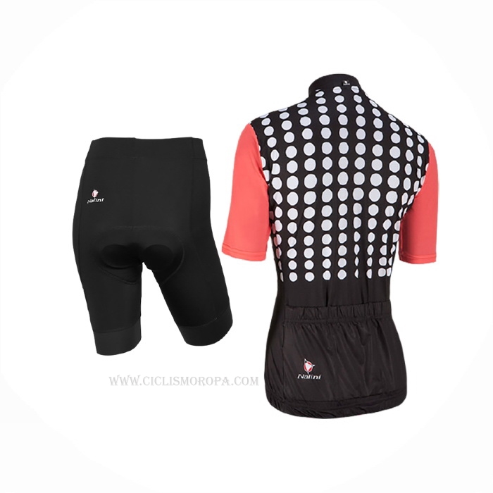2017 Ropa Ciclismo Mujer Nalini Optical Negro Naranja Mangas Corta y Culotte Corto