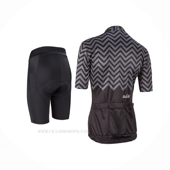 2017 Ropa Ciclismo Mujer Nalini Wave Negro Mangas Corta y Culotte Corto