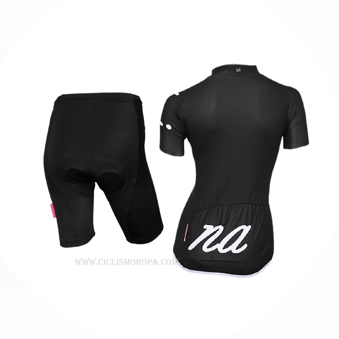 2017 Ropa Ciclismo Mujer Nalini Wave Profundo Negro Mangas Corta y Culotte Corto