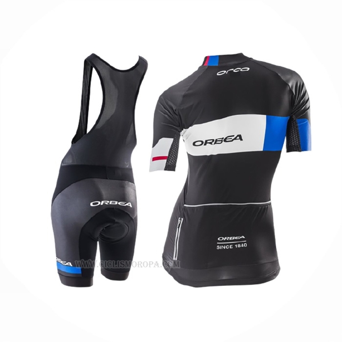 2016 Ropa Ciclismo Mujer Orbea Azul Negro Mangas Corta y Culotte Corto