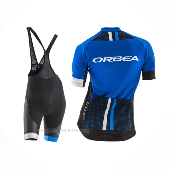 2017 Ropa Ciclismo Mujer Orbea Negro Azul Mangas Corta y Culotte Corto