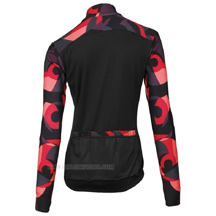 2018 Ropa Ciclismo Mujer Orbea Rojo Negro Mangas Largas y Culotte Lunga