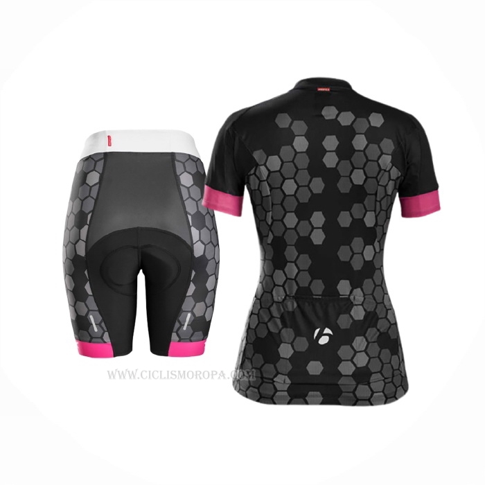 2016 Ropa Ciclismo Mujer Trek Negro Blanco Mangas Corta y Culotte Corto