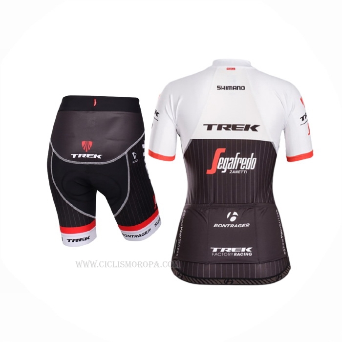 2016 Ropa Ciclismo Mujer Trek Negro Rojo Mangas Corta y Culotte Corto