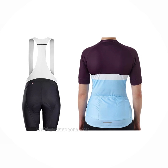 2021 Ropa Ciclismo Mujer Trek Azul Claro Mangas Corta y Culotte Corto