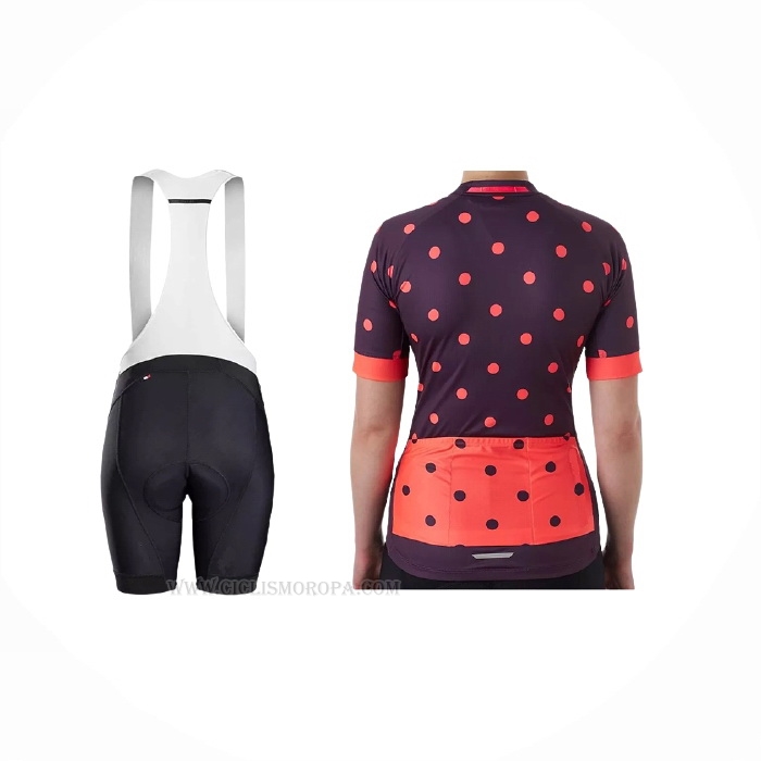2021 Ropa Ciclismo Mujer Trek Violeta Naranja Mangas Corta y Culotte Corto