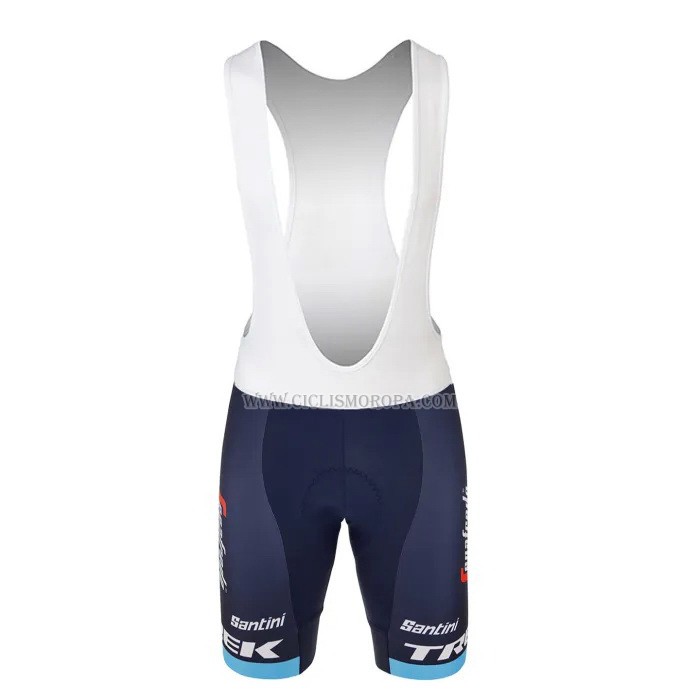 2023 Ropa Ciclismo Mujer Trek Blanco Azul Claro Mangas Cortas y Culotte Corto